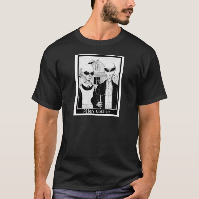 T-shirt Portraits gothiques et étrangers américains, (Devant)