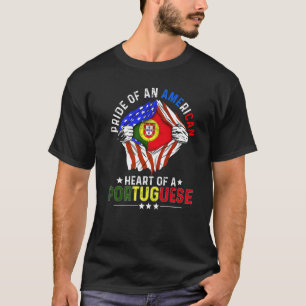 T-shirt Portugais Américain America Pride Étranger Portuga