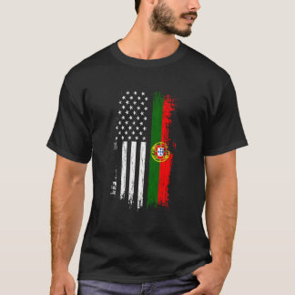T-shirt Portugais Américain Flag Pride Portugal Usa Srt