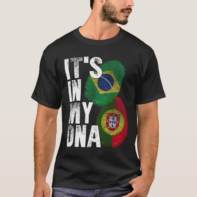T-shirt Portugais Et Brésiliens Mélangent Le Patrimoine De (Devant)