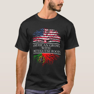 T-shirt Portugais Racines Américain Drapeau Cultivé du Por