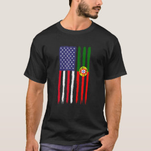 T-shirt Portugais Racines Drapeau semi-américain Port patr