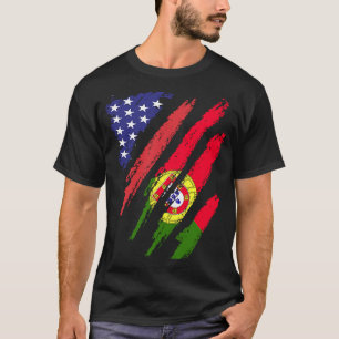 T-shirt Portugal American Grosse Drapeau USA Patriot Herit