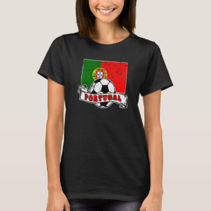 T-shirt Portugal BALLE DE FOOTBALL ET DRAPEAU DÉTRUIT
