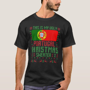 T-shirt Portugal Douleur de Noël moche Portugal Drapeau p