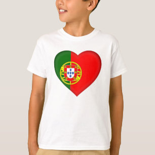 T-shirt Portugal Drapeau Coeur forme chemise enfant