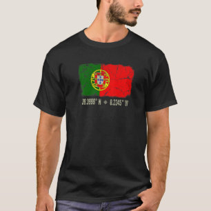 T-shirt Portugal Drapeau Coordonnées Hommes Femmes Portuga