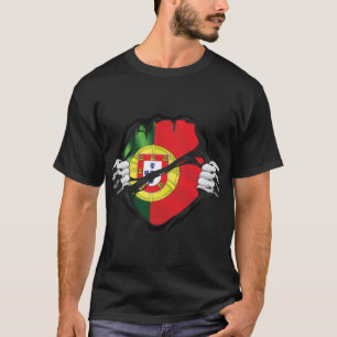T-shirt Portugal Drapeau de racines pures Noir