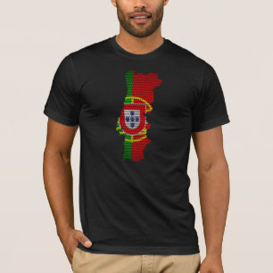 T-shirt Portugal Drapeau et carte Trou métallique en acier