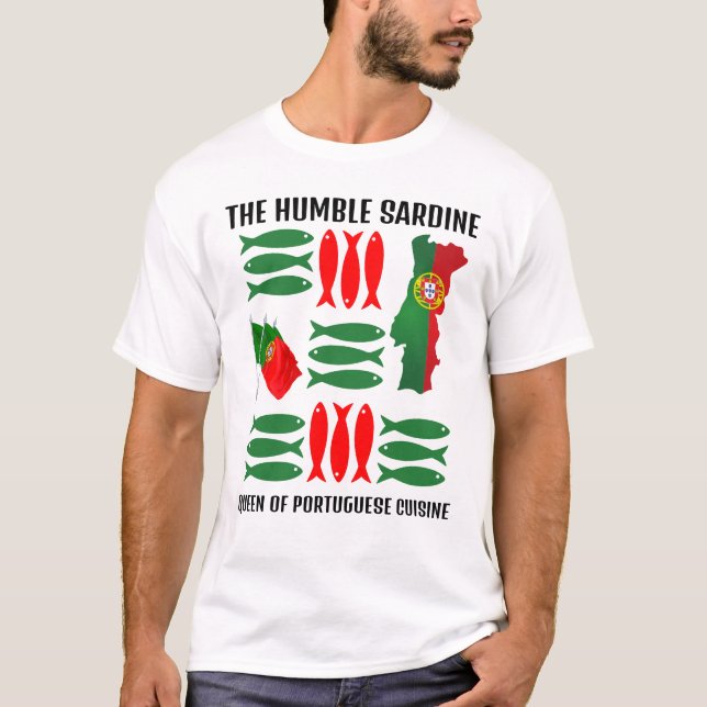 T-shirt Portugal Drapeau SARDINE Reine de la cuisine portu (Devant)