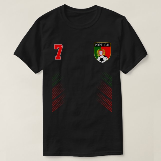 T-shirt Portugal Football Portugais Football Retro 7 Jerse (Design devant)