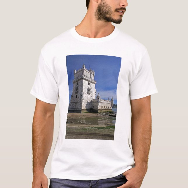 T-shirt Portugal, Lisbonne. La tour de Belem, un monde UNE (Devant)