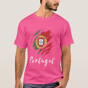 T-shirt Portugal Outline Scratch Pride Portugais Drapeau H