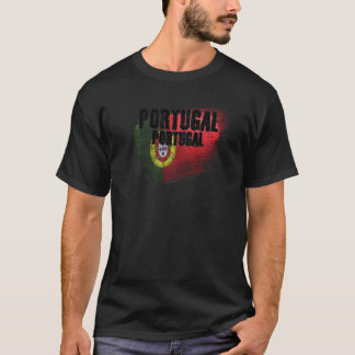 T-shirt Portugal Portugais Drapeau Grunge
