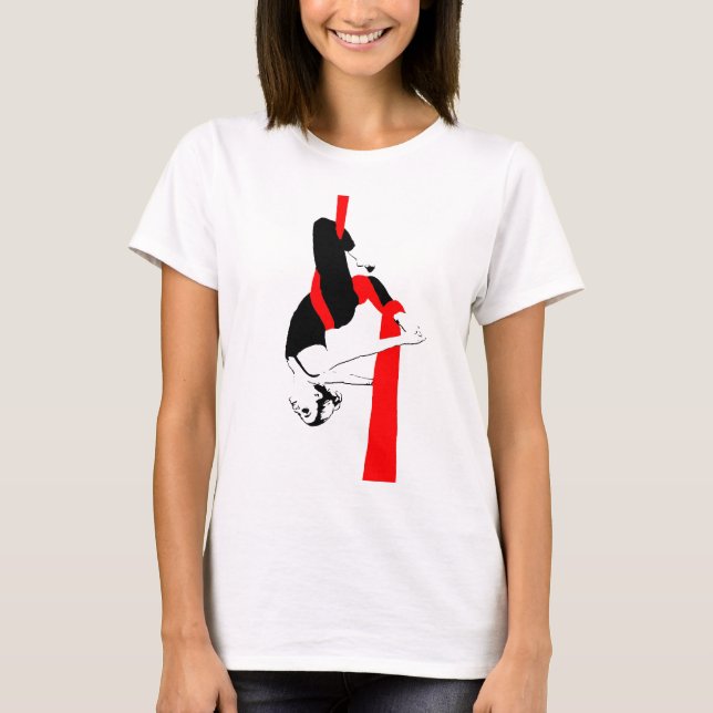 T-shirt Pose aérienne de Gémeaux de danseur de soies (Devant)