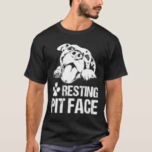T-shirt Pose de repos Face drôle Pittie Chemise Pitbull Mè