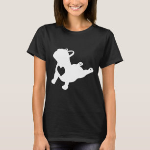 T-shirt Pose de yoga Bulldog avec cœur d'amour cadeau fran