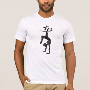 T-shirt pose de yoga en équilibre sur les mains noir avec