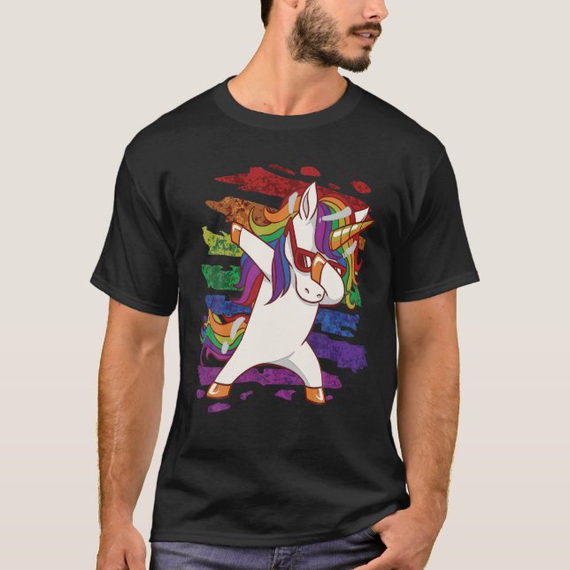 T-shirt Pose d'épandage de licorne (Devant)