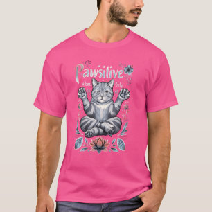 T-shirt Poses de yoga à vibrations positives Kitty British