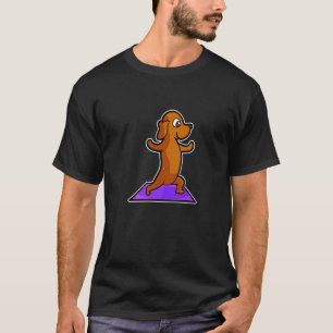 T-shirt Poses de yoga de teckel Sport Gymnastique Ohmmm Cœ