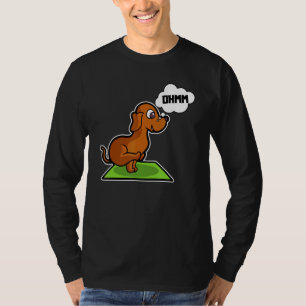 T-shirt Poses de yoga de teckel Sport Gymnastique Ohmmm Cœ