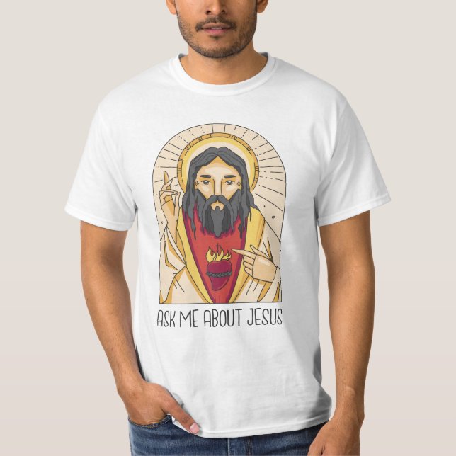 T-shirt Posez-moi des questions sur Jésus (Devant)