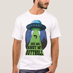 T-shirt Posez-moi des questions sur mon Alien Amusant Enlè