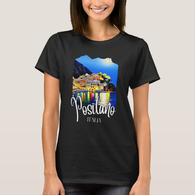 T-shirt Positano Amalfi Coast At Night (Devant)