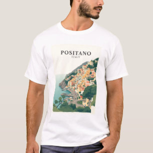 T-shirt Positano, Italie Ville Vintage