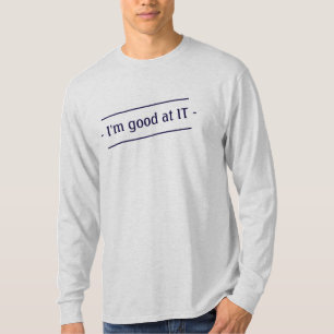 T-shirt Positive Je suis bon en informatique bleu foncé