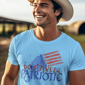 T-shirt POSITIVEMENT PATRIOTIQUE AMOUR AMERICA FLAG T-Shir