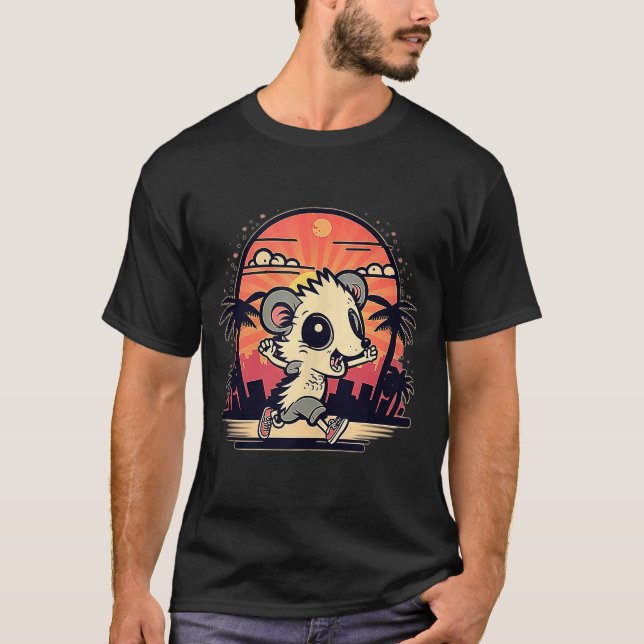 T-shirt Possum Coureur Costume Opossum Coureur Possum (Devant)