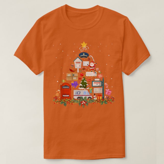 T-shirt Postal Service Christmas Tree Ornament Tree Xmas 2 (Design devant)