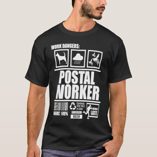 T-shirt Postal Worker Handling Postman Mailman (Devant)