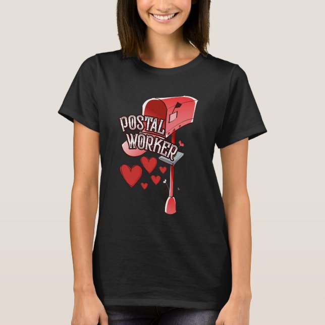 T-shirt Postal worker heart - love postal worker mail (Devant)