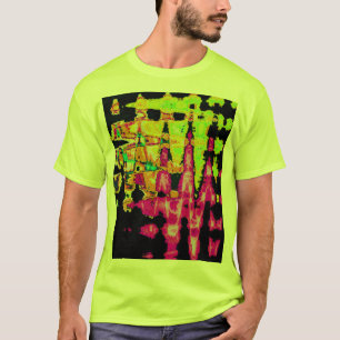 T-shirt Poster d'art Abstrait Neon Glitch Imprimer