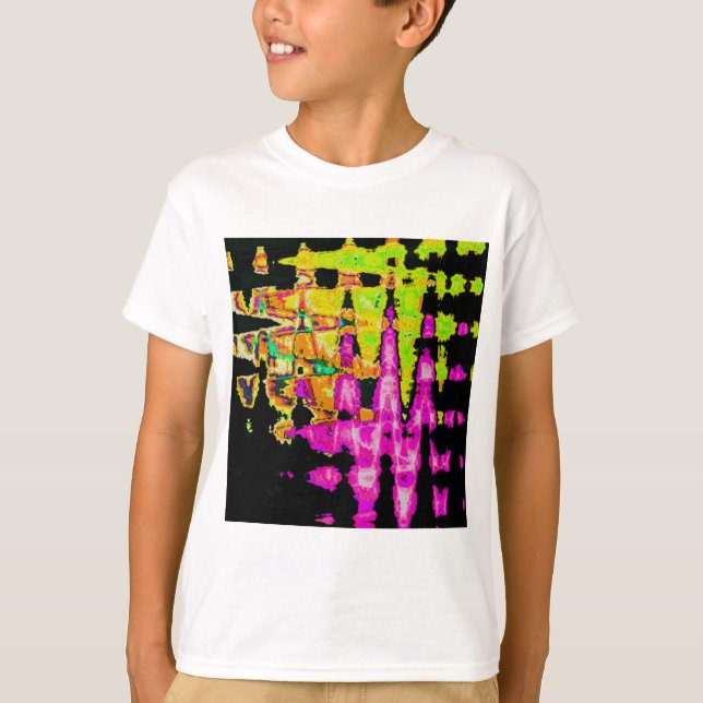 T-shirt Poster d'art Abstrait Neon Glitch Imprimer (Devant)