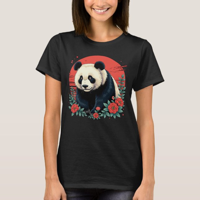T-shirt Poster d'art japonais Panda Tee (Devant)