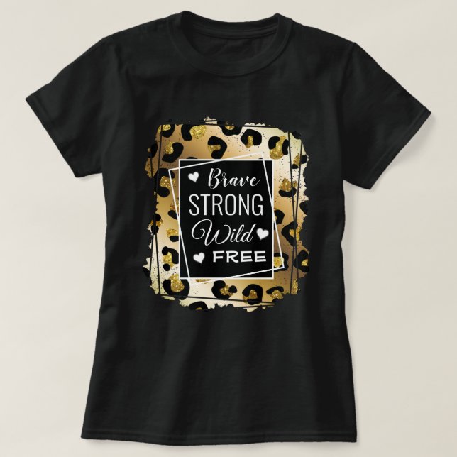 T-shirt Poster de animal Gold et Black Inspirationnel (Design devant)