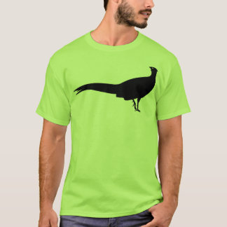T-shirt Poster de animal noir d'oiseau de faisan