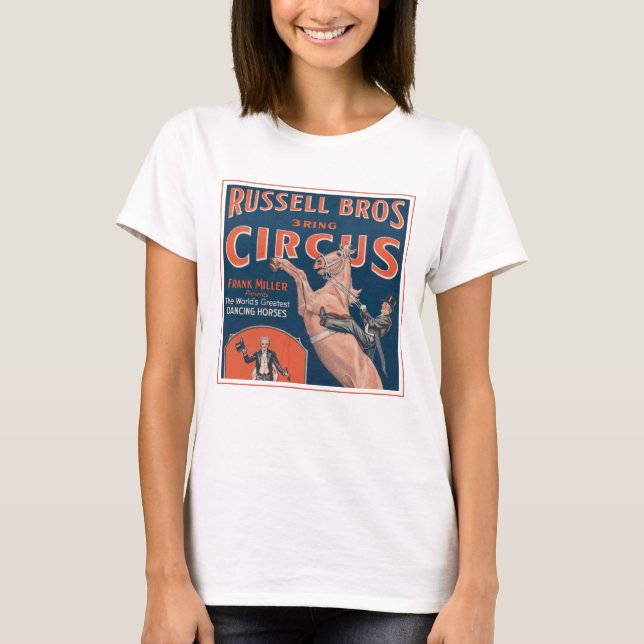 T-shirt Poster de cirque vintage Russell Brothers. (Devant)
