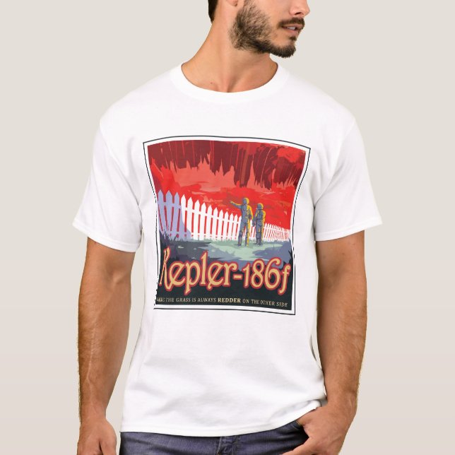 T-shirt Poster De L'Espace Rétro De Kepler-186f. (Devant)