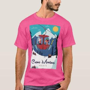 T-shirt Poster de ski Crans-Montana
