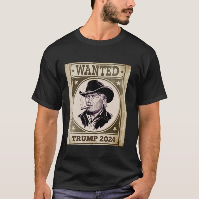 T-shirt Poster de Trump Trump Recherché pour Trump 2024 (Devant)