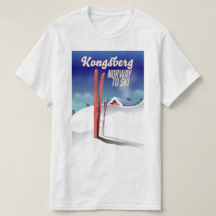 T-shirt Poster de voyage de ski en Norway Kongsberg.
