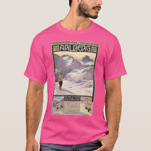 T-shirt Poster de voyage de ski vintage Autriche Alberg Vi