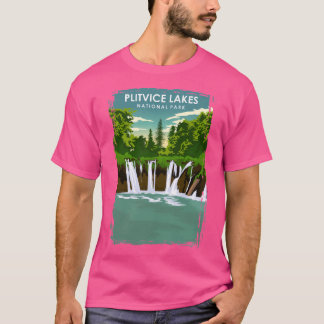 T-shirt Poster de voyage du parc national des Lacs-Plitvic