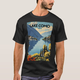 T-shirt Poster de voyage rétro Lago Di Como Italia