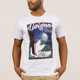 T-shirt poster de voyage ski Livigno Italie